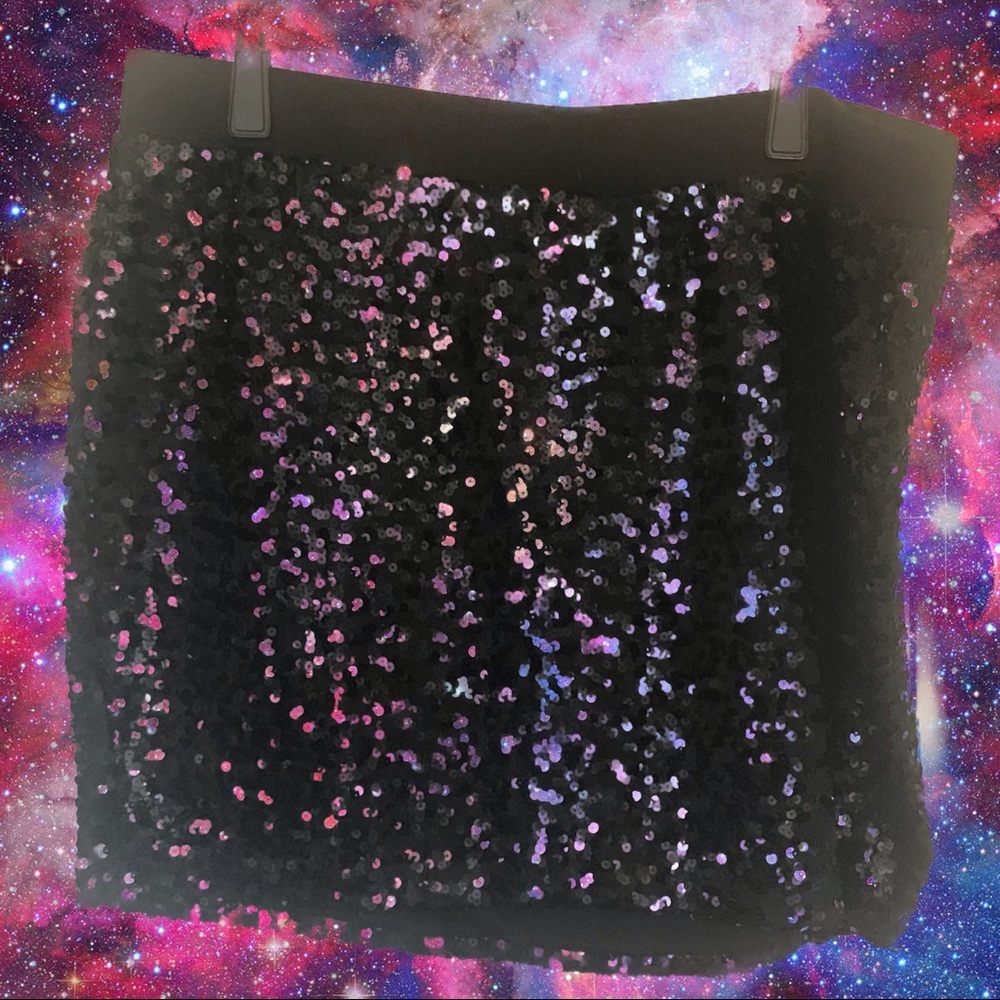 Plus Size Sequin Mini Skirt